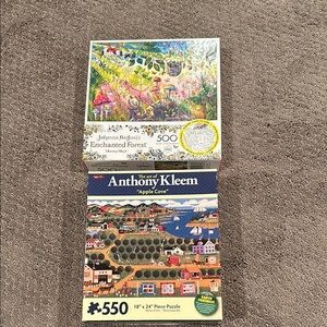 Apple Cove Puzzle - 550 Pieces and enchanted forest puzzle 500 pieces set of 2
